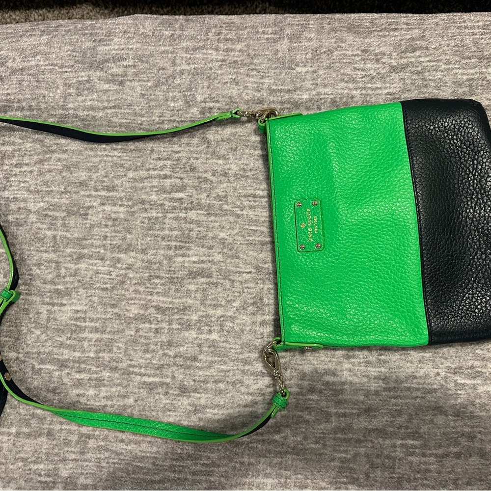 Kate Spade Vibrant Green and Black Crossbody Bag